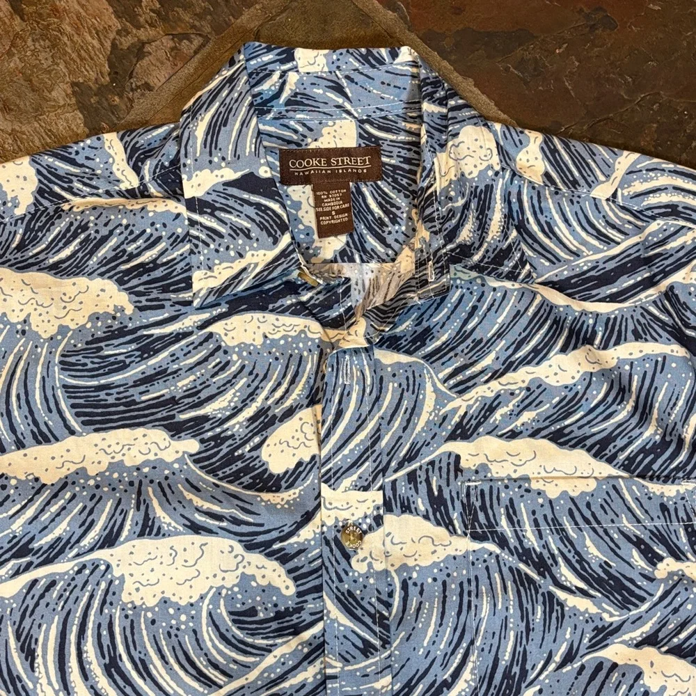 Cooke Street Ocean Wave Print Shirt - Picture 2 of 12